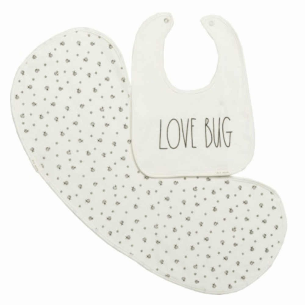 🆕️Rae Dunn Bib & Burp Cloth Set